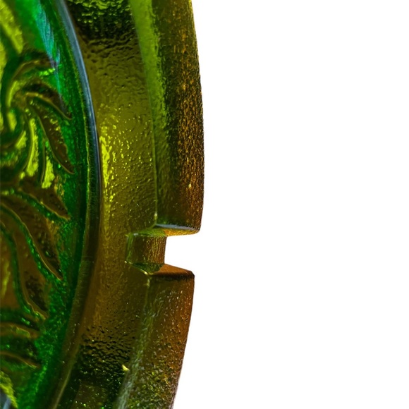 Vintage L. E. Smith Sand & Scroll Green Glass Ashtray, Catch All, Ring Dish MCM - Picture 5 of 5